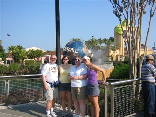 the fam in front of Universal